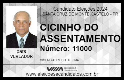 Candidato CICINHO DO ASSENTAMENTO 2024 - SANTA CRUZ DE MONTE CASTELO - Eleições