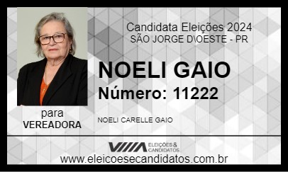 Candidato NOELI GAIO 2024 - SÃO JORGE D\OESTE - Eleições