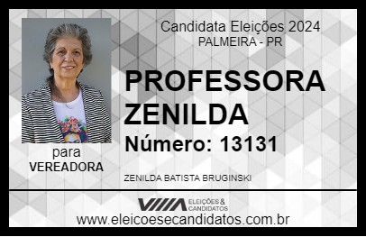 Candidato PROFESSORA ZENILDA 2024 - PALMEIRA - Eleições