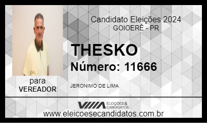 Candidato THESKO 2024 - GOIOERÊ - Eleições