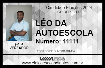 Candidato LÉO DA AUTOESCOLA 2024 - GOIOERÊ - Eleições