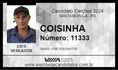 Candidato COISINHA 2024 - SANTA MÔNICA - Eleições