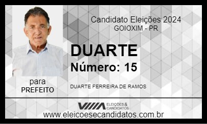 Candidato DUARTE 2024 - GOIOXIM - Eleições