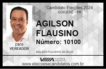 Candidato AGILSON FLAUSINO 2024 - GOIOERÊ - Eleições