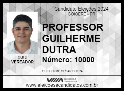 Candidato PROFESSOR GUILHERME DUTRA 2024 - GOIOERÊ - Eleições