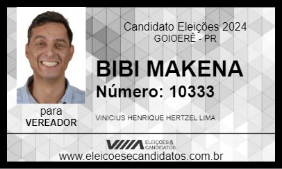 Candidato BIBI MAKENA 2024 - GOIOERÊ - Eleições