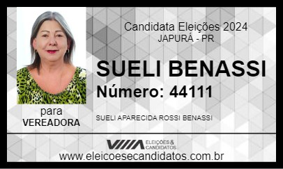 Candidato SUELI BENASSI 2024 - JAPURÁ - Eleições