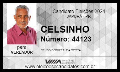 Candidato CELSINHO  2024 - JAPURÁ - Eleições