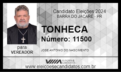 Candidato TONHECA 2024 - BARRA DO JACARÉ - Eleições