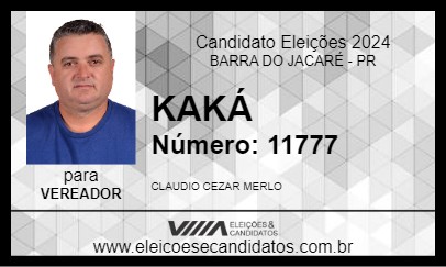 Candidato KAKÁ 2024 - BARRA DO JACARÉ - Eleições