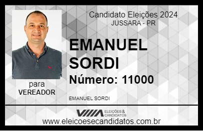 Candidato EMANUEL SORDI 2024 - JUSSARA - Eleições