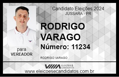 Candidato RODRIGO VARAGO 2024 - JUSSARA - Eleições