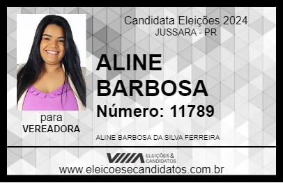 Candidato ALINE BARBOSA  2024 - JUSSARA - Eleições