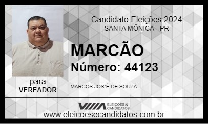 Candidato MARCÃO 2024 - SANTA MÔNICA - Eleições