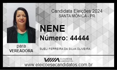 Candidato NENE 2024 - SANTA MÔNICA - Eleições