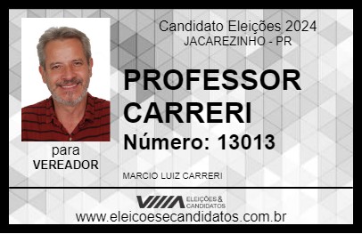 Candidato PROFESSOR CARRERI 2024 - JACAREZINHO - Eleições