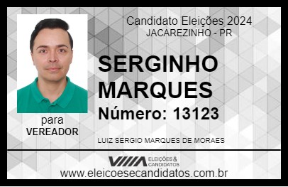 Candidato SERGINHO MARQUES 2024 - JACAREZINHO - Eleições