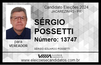 Candidato SÉRGIO POSSETTI 2024 - JACAREZINHO - Eleições