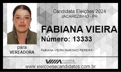 Candidato FABIANA VIEIRA 2024 - JACAREZINHO - Eleições