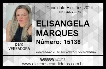 Candidato ELISANGELA MARQUES 2024 - JUSSARA - Eleições