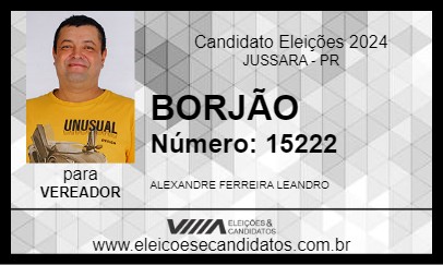 Candidato BORJÃO 2024 - JUSSARA - Eleições