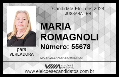 Candidato MARIA ROMAGNOLI 2024 - JUSSARA - Eleições