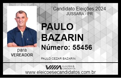 Candidato PAULO BAZARIN 2024 - JUSSARA - Eleições