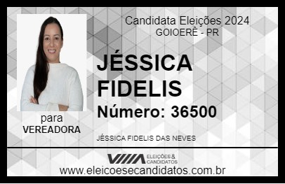 Candidato JÉSSICA FIDELIS 2024 - GOIOERÊ - Eleições