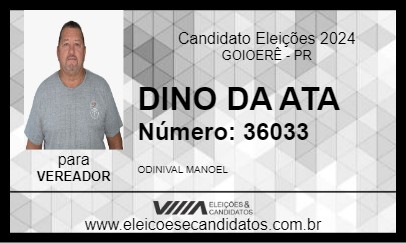 Candidato DINO DA ATA 2024 - GOIOERÊ - Eleições