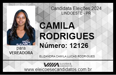 Candidato CAMILA RODRIGUES 2024 - LINDOESTE - Eleições