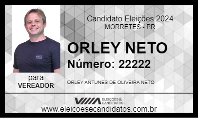 Candidato ORLEY NETO 2024 - MORRETES - Eleições