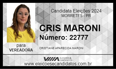 Candidato CRIS MARONI 2024 - MORRETES - Eleições