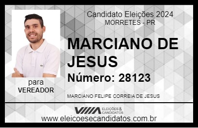 Candidato MARCIANO DE JESUS 2024 - MORRETES - Eleições