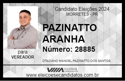 Candidato PAZINATTO ARANHA 2024 - MORRETES - Eleições