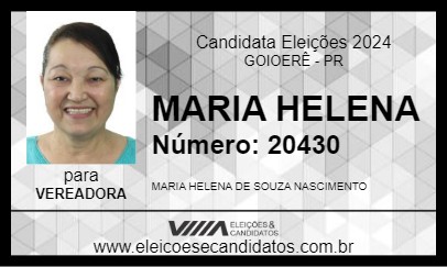 Candidato MARIA HELENA 2024 - GOIOERÊ - Eleições