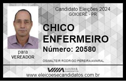 Candidato CHICO DA SAÚDE 2024 - GOIOERÊ - Eleições