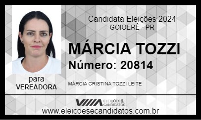 Candidato MÁRCIA TOZZI 2024 - GOIOERÊ - Eleições