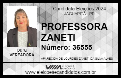 Candidato PROFESSORA ZANETI 2024 - JAGUAPITÃ - Eleições