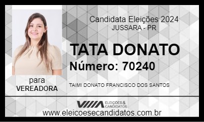 Candidato TATA DONATO 2024 - JUSSARA - Eleições