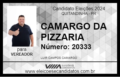 Candidato CAMARGO DA PIZZARIA 2024 - QUITANDINHA - Eleições