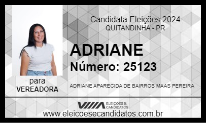 Candidato ADRIANE 2024 - QUITANDINHA - Eleições