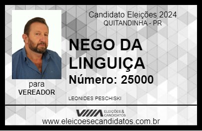 Candidato NEGO DA LINGUIÇA 2024 - QUITANDINHA - Eleições