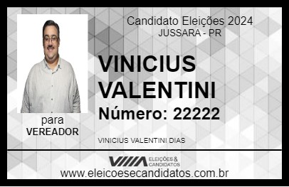 Candidato VINICIUS VALENTINI 2024 - JUSSARA - Eleições