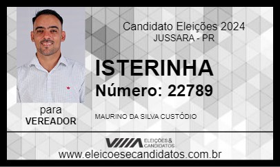 Candidato ISTERINHA 2024 - JUSSARA - Eleições