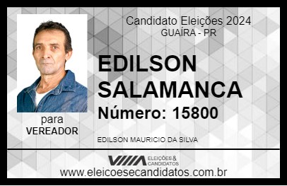 Candidato EDILSON SALAMANCA 2024 - GUAÍRA - Eleições