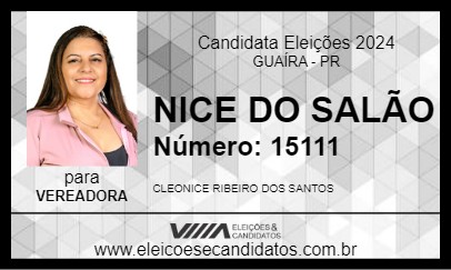 Candidato NICE DO SALÃO 2024 - GUAÍRA - Eleições