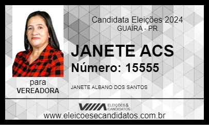 Candidato JANETE ACS 2024 - GUAÍRA - Eleições