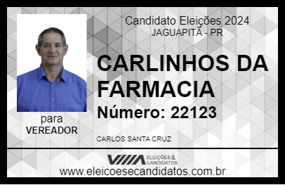 Candidato CARLINHOS DA FARMACIA 2024 - JAGUAPITÃ - Eleições