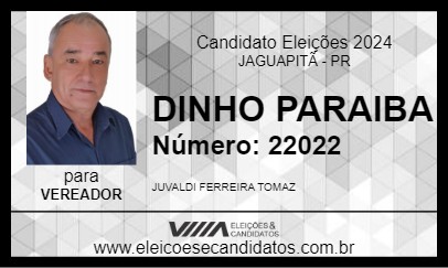 Candidato DINHO PARAIBA 2024 - JAGUAPITÃ - Eleições