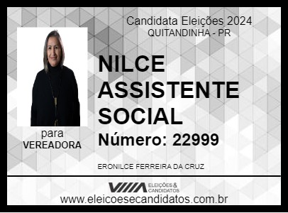 Candidato NILCE ASSISTENTE SOCIAL 2024 - QUITANDINHA - Eleições